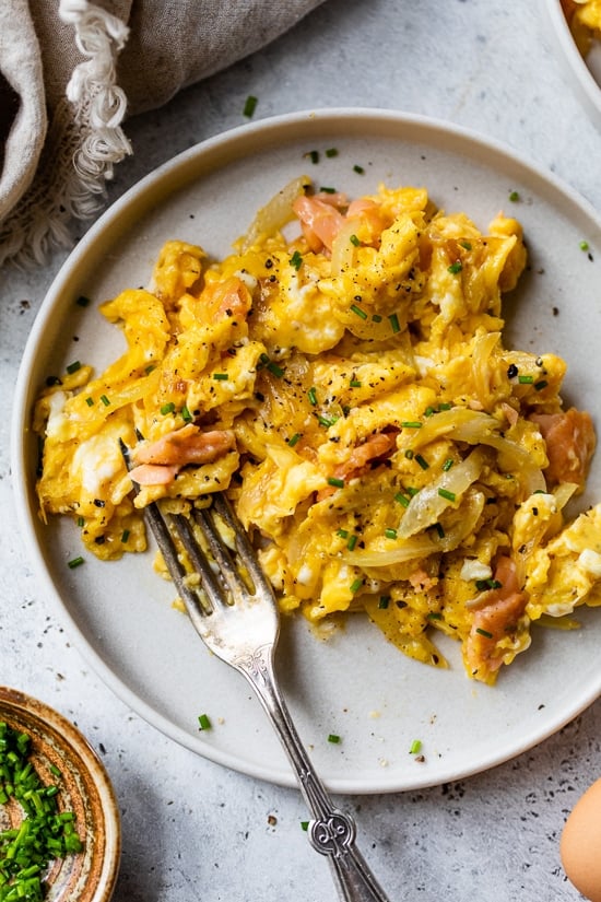 Lox and Eggs with Onions