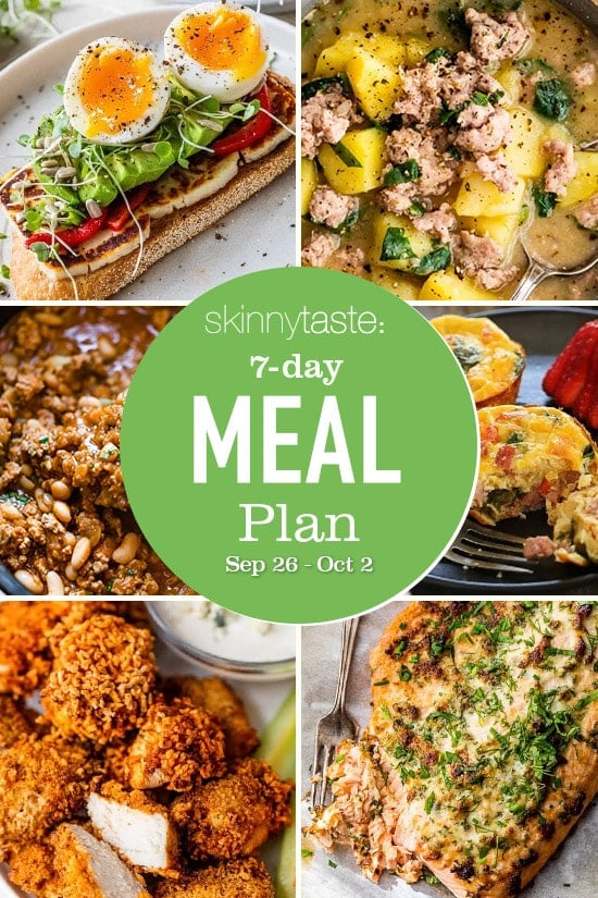 7 Day Healthy Meal Plan (Sept 26-Oct 2)