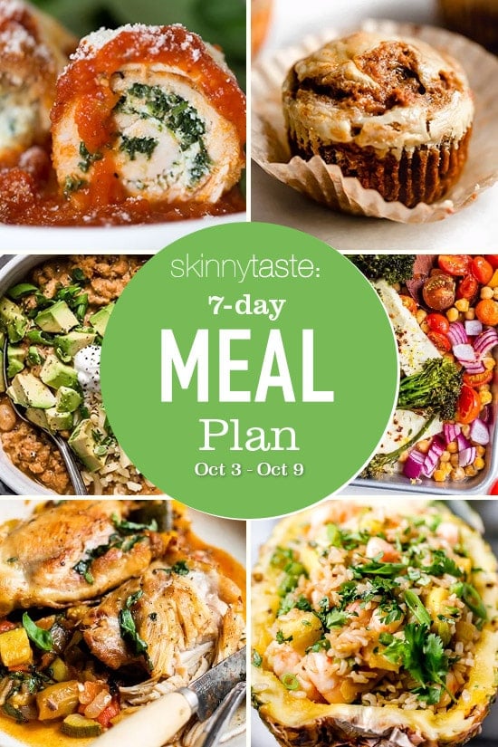 Plan de repas sains de 7 jours (du 3 au 9 octobre)