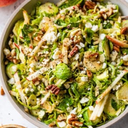 Fall Brussels Sprouts Salad with Apple, Pecans and Blue Cheese
