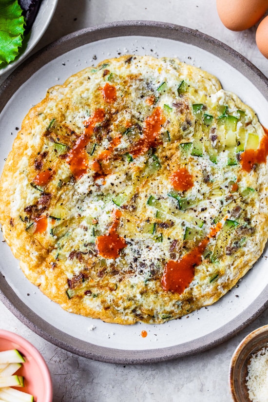 High protein zucchini omelette
