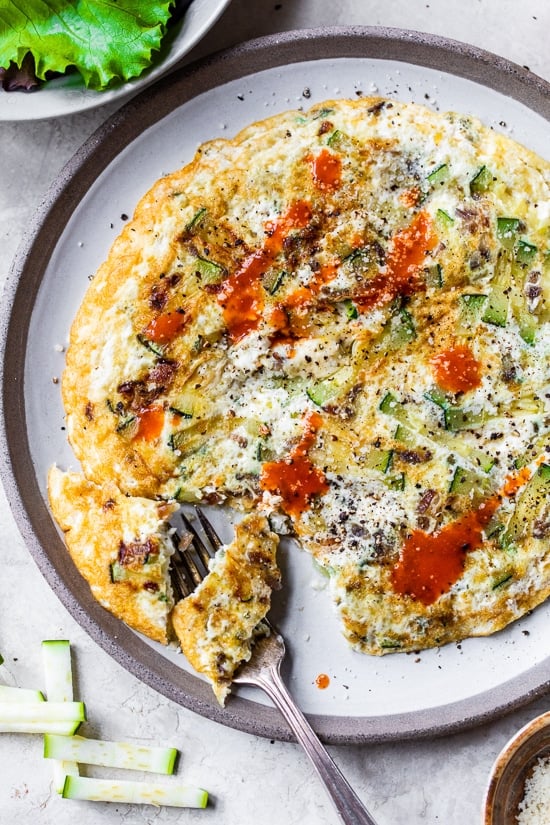 High protein zucchini omelette