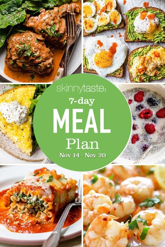 7 Day Healthy Meal Plan (Nov 14-20)
