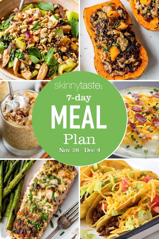 7 Day Healthy Meal Plan (Nov 28-Dec 4)