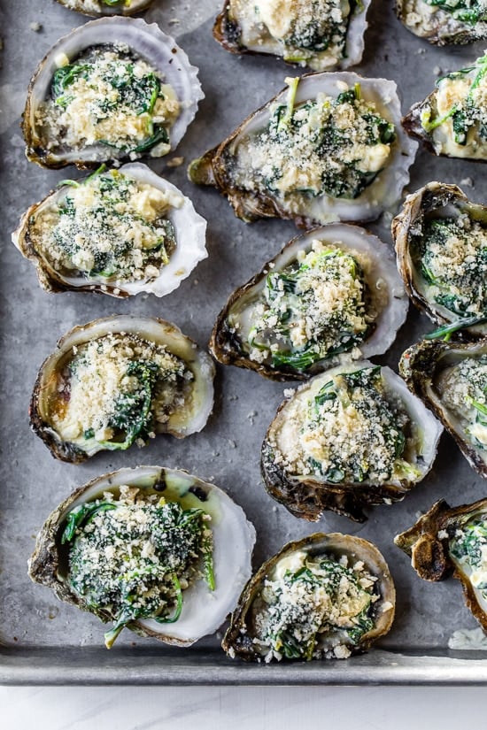 oysters and spinach