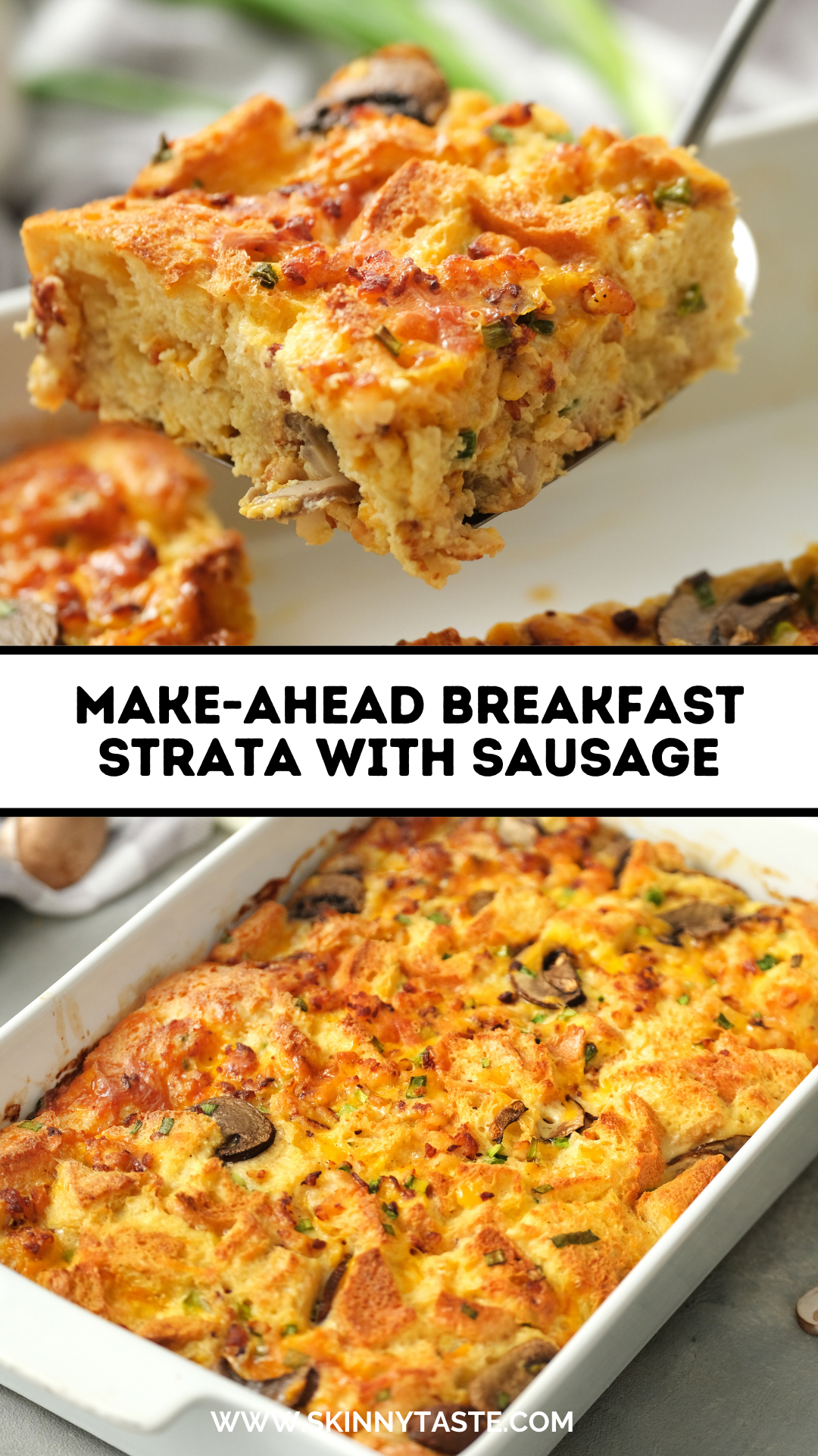 Breakfast Strata with Sausage and Mushrooms - Skinnytaste