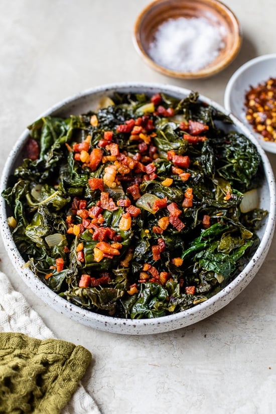 kale with pancetta