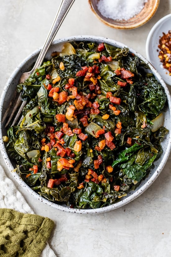 kale with pancetta