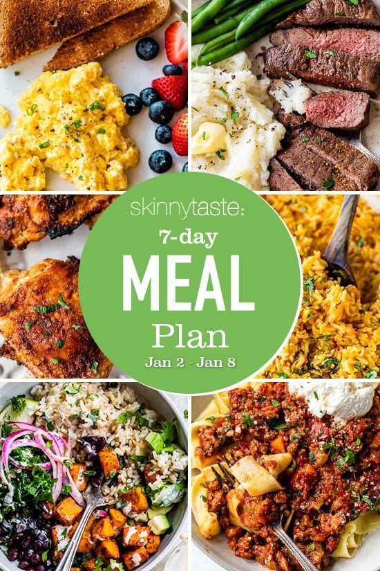7 Day Healthy Meal Plan (Jan 2-8)