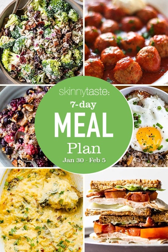 7 Day Healthy Meal Plan (Jan 29-Feb 5)