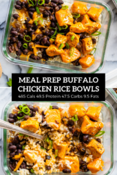 Meal Prep Buffalo Chicken Rice Bowls