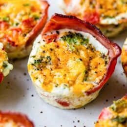 Egg White Muffins with Turkey Bacon, Cottage Cheese and Veggies