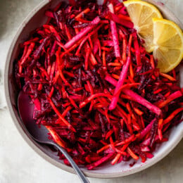 beet carrot and apple slaw with lemon