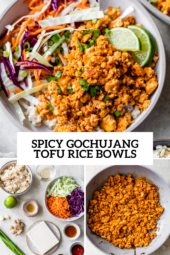 Spicy Gochujang Tofu Rice Bowls