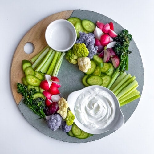 Arranging the produce on a platter