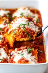 cottage cheese lasagna roll up