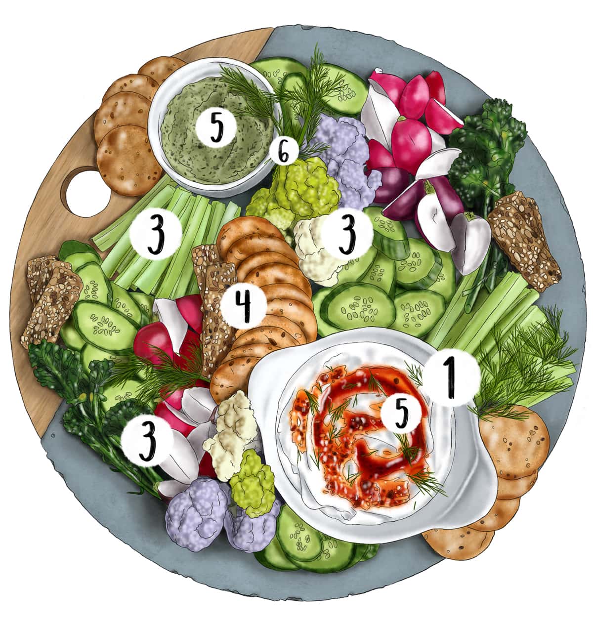 How To Make a Crudites Platter illustration