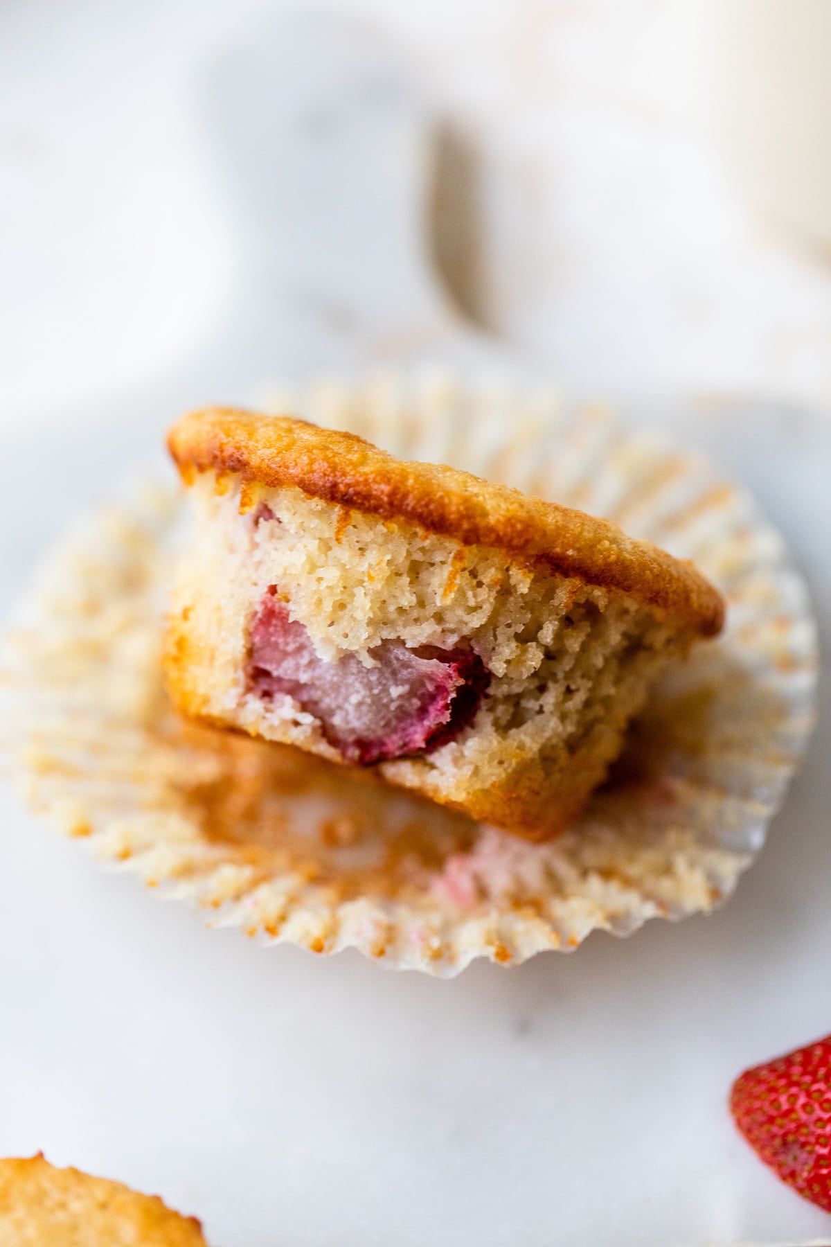 strawberry almond flour muffin