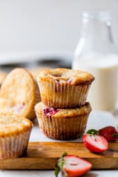 roasted strawberry almond flour muffin