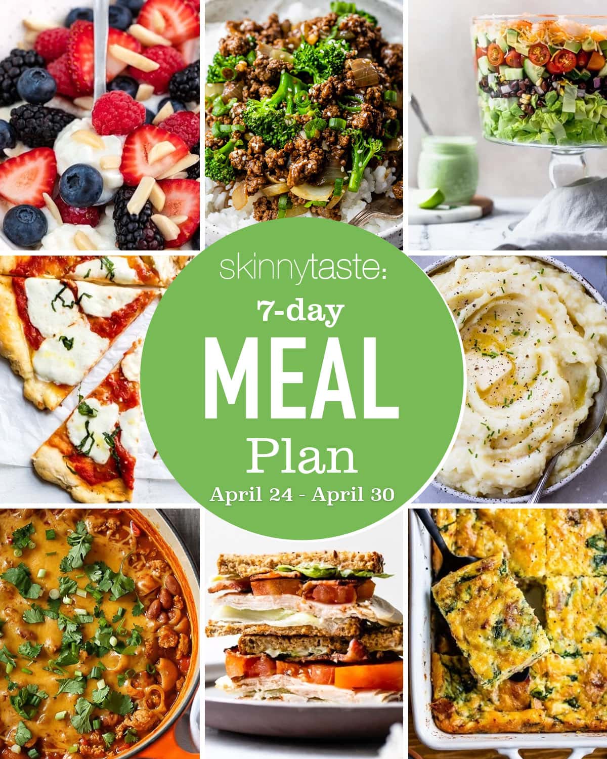 7 Day Healthy Meal Plan (April 24-30)