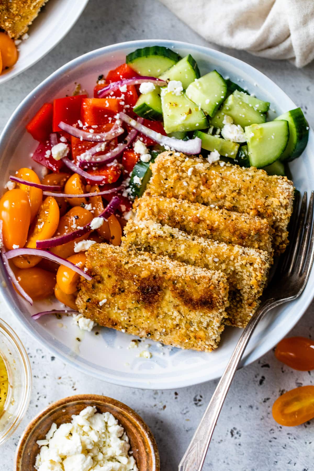 Greek tofu with vegetables