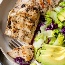 Grilled Chicken Breasts with salad