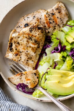 Grilled Chicken Breasts with salad
