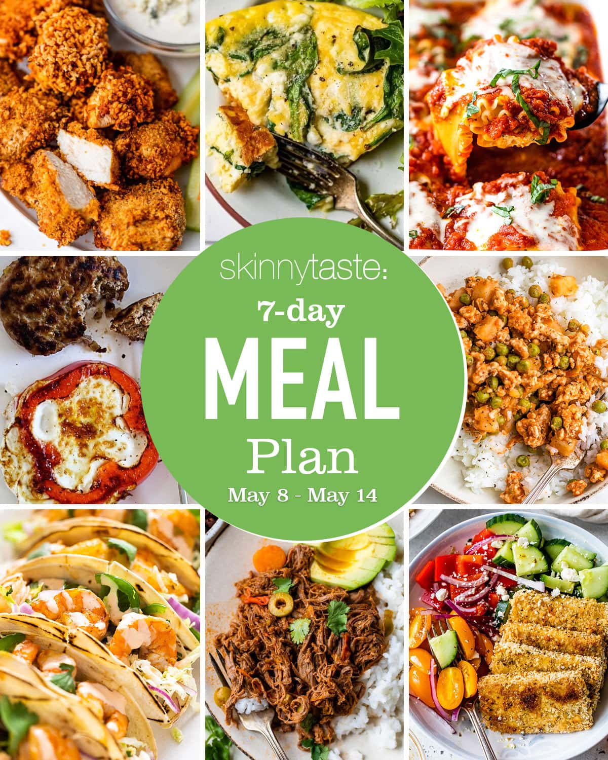 Free 7 Day Wholesome Meal Plan (Might 8-14)