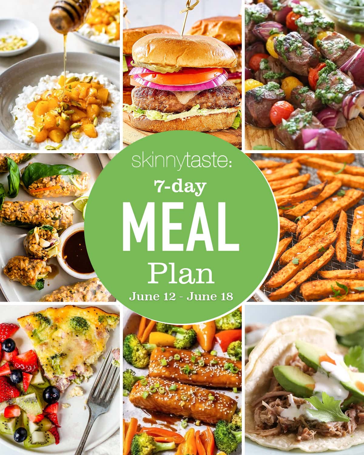 Free 7 Day Healthy Meal Plan (June 12-18)