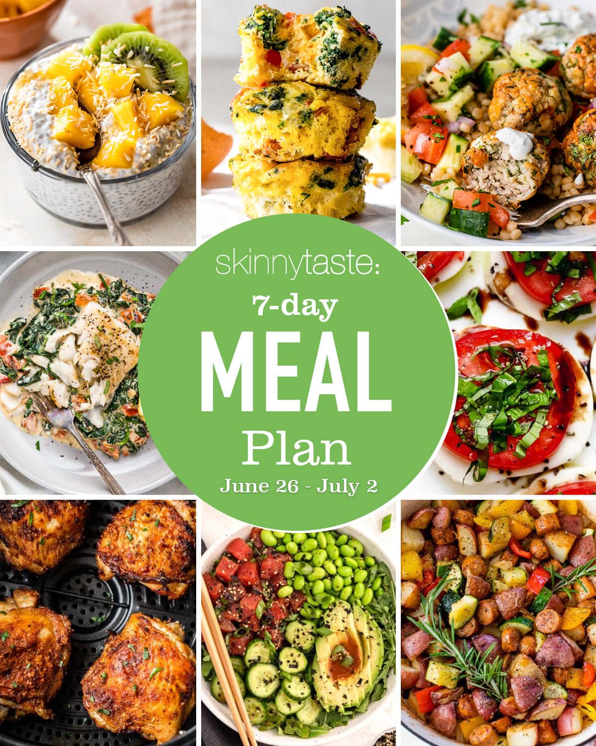 Free 7 Day Wholesome Meal Plan (June 26-July 2)