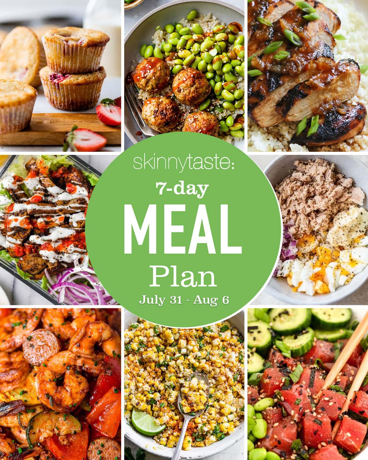 Free 7 Day Wholesome Meal Plan (July 31-August 6)