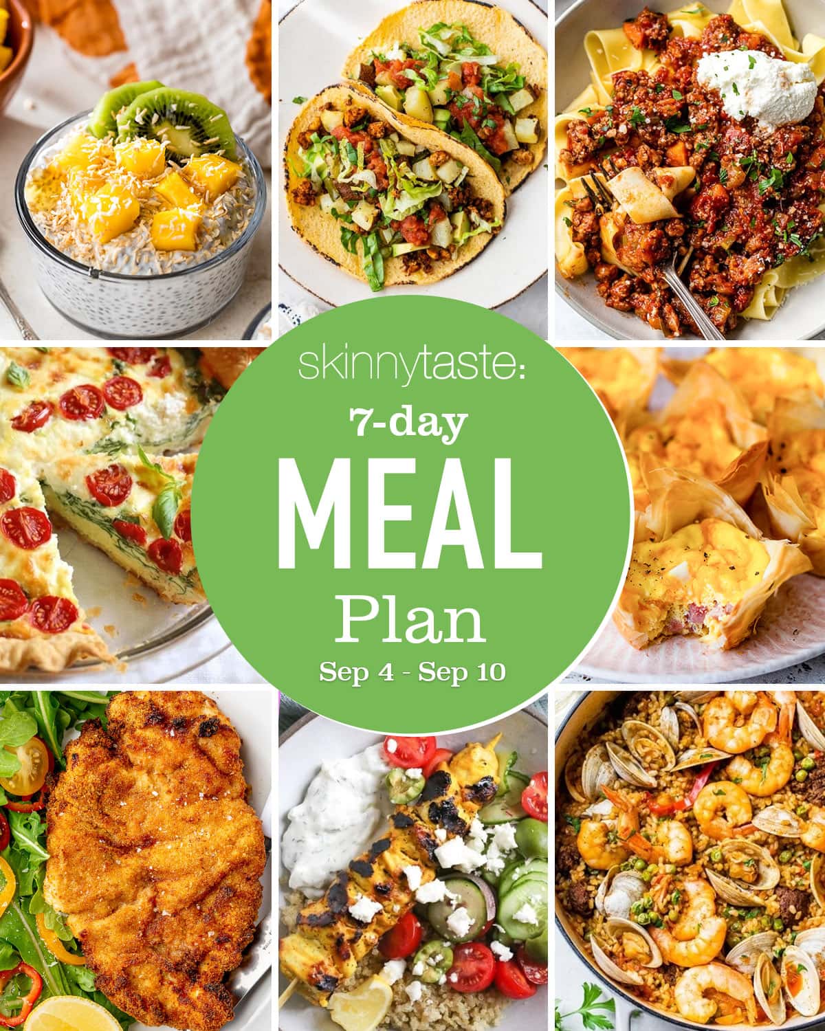 Free 7 Day Wholesome Meal Plan (Sept 4-10)
