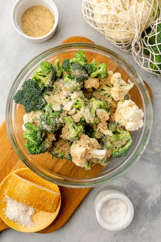 broccoli and cauliflower with breadcrumbs