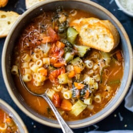 Minestrone Soup with crusty bread