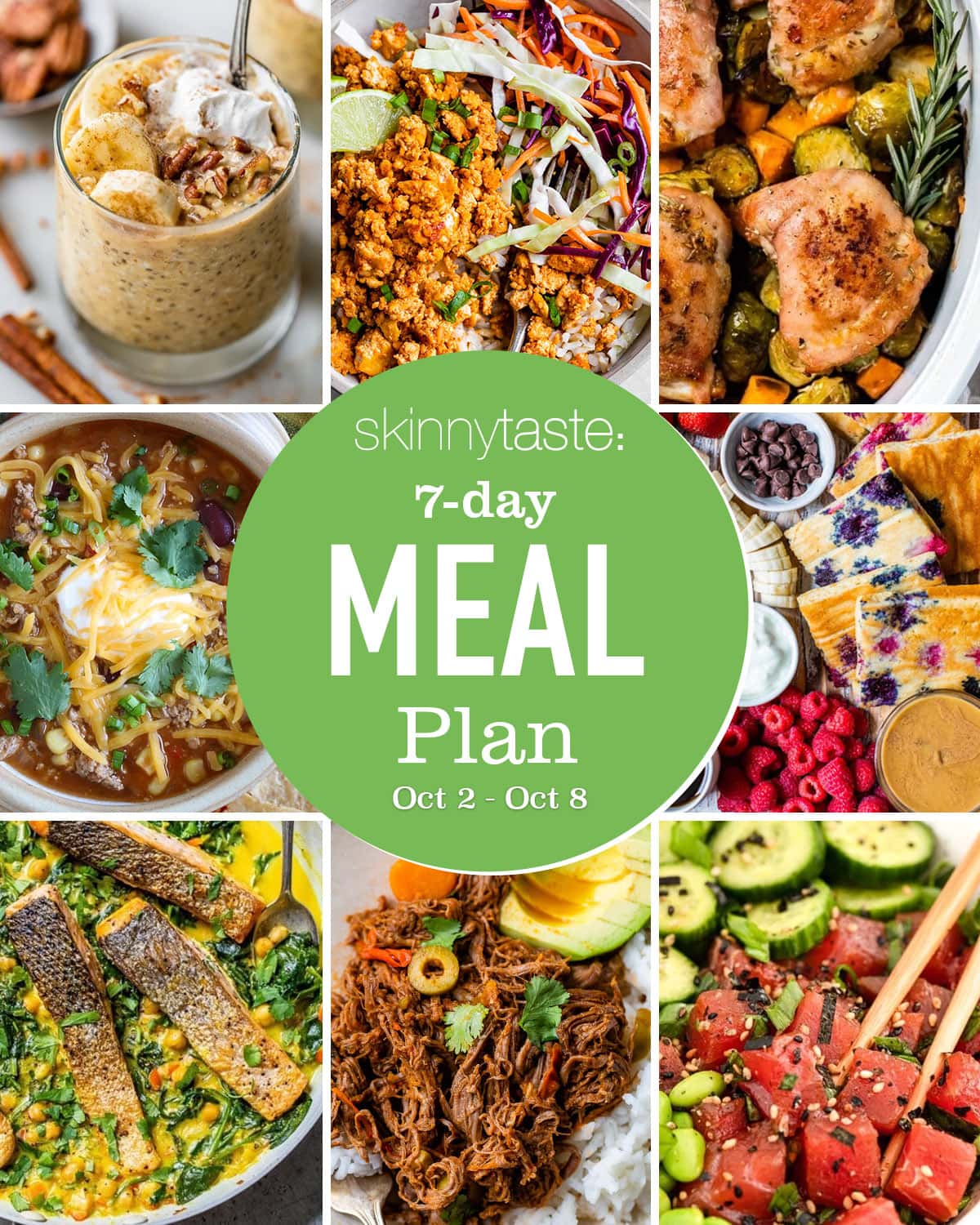 Free 7 Day Wholesome Meal Plan (Oct 2-8)