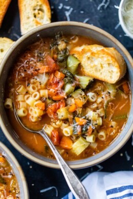Minestrone Soup with crusty bread