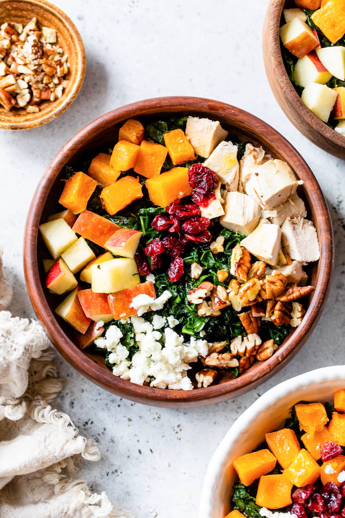 Kale Salad with Butternut Squash and Chicken