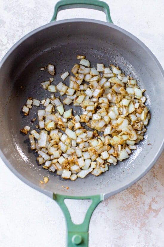 sauteed onions in skillet