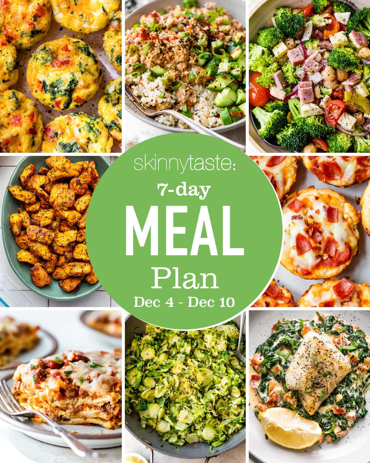 Free 7 Day Wholesome Meal Plan (Dec 4-10)