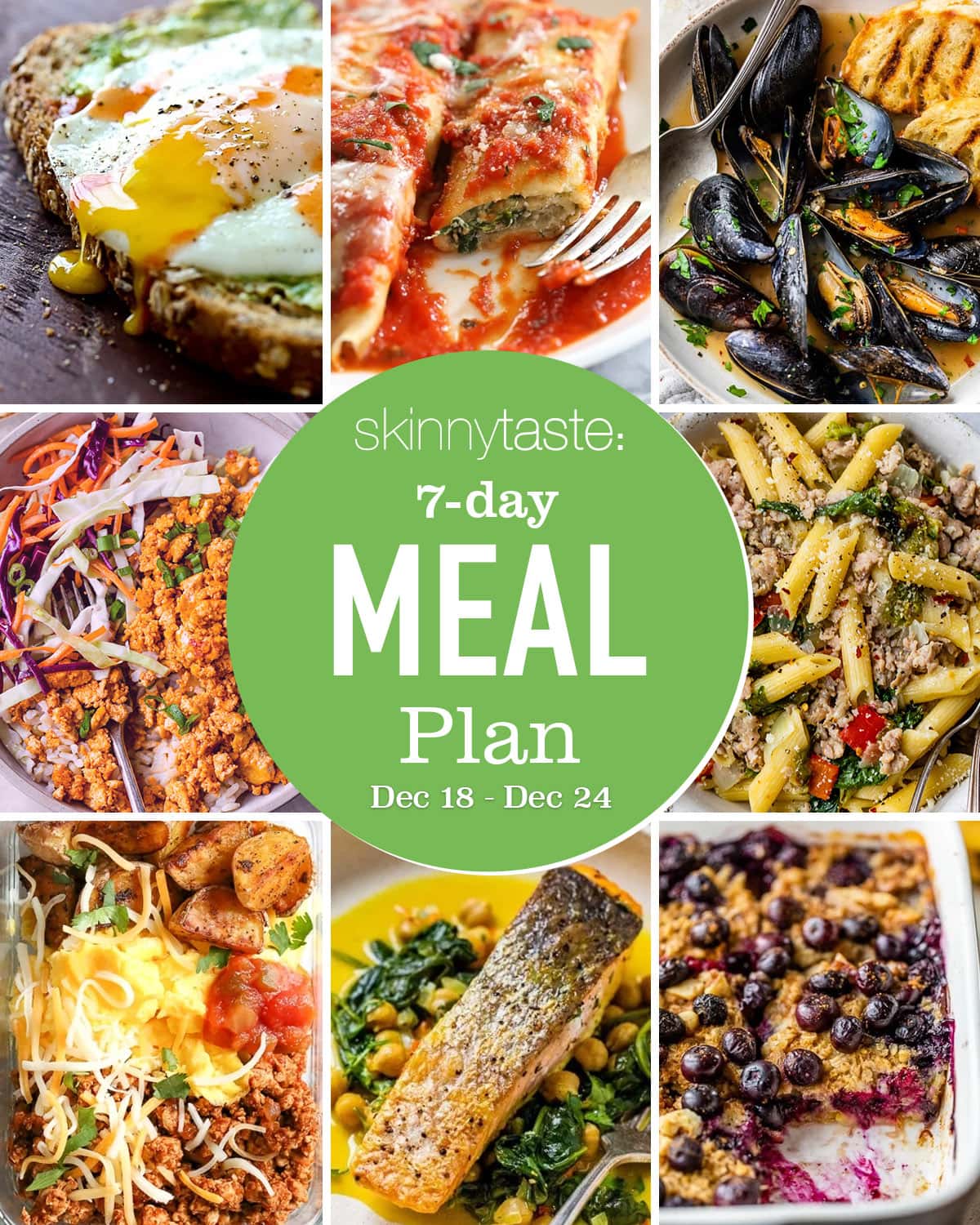 Free 7 Day Healthy Meal Plan (Dec 18-24)