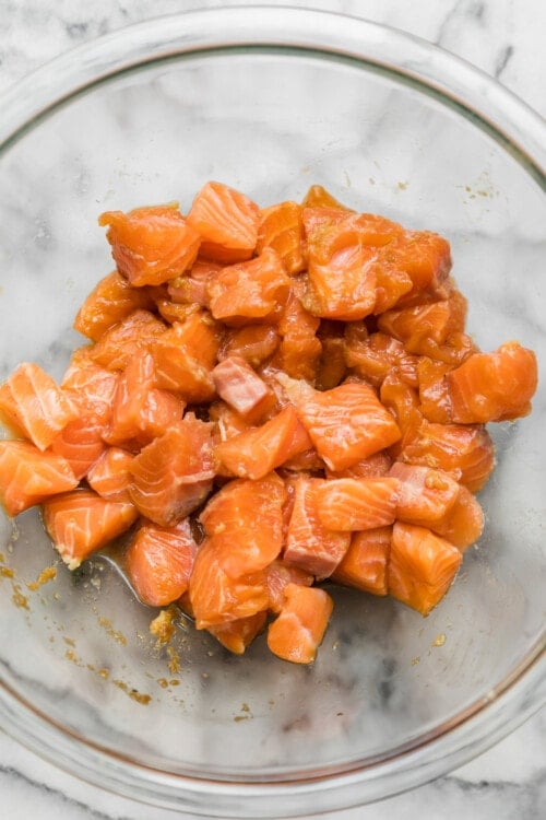 salmon in a bowl