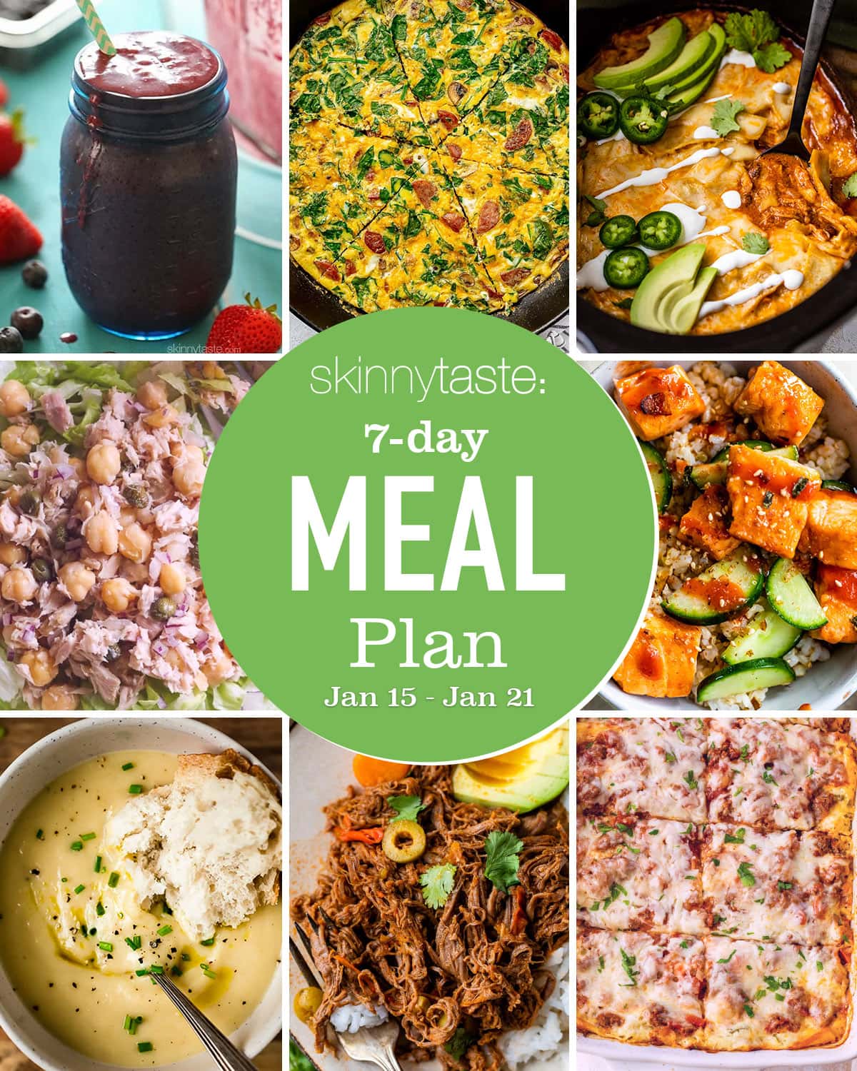 Free 7 Day Healthy Meal Plan (Jan 15-21)