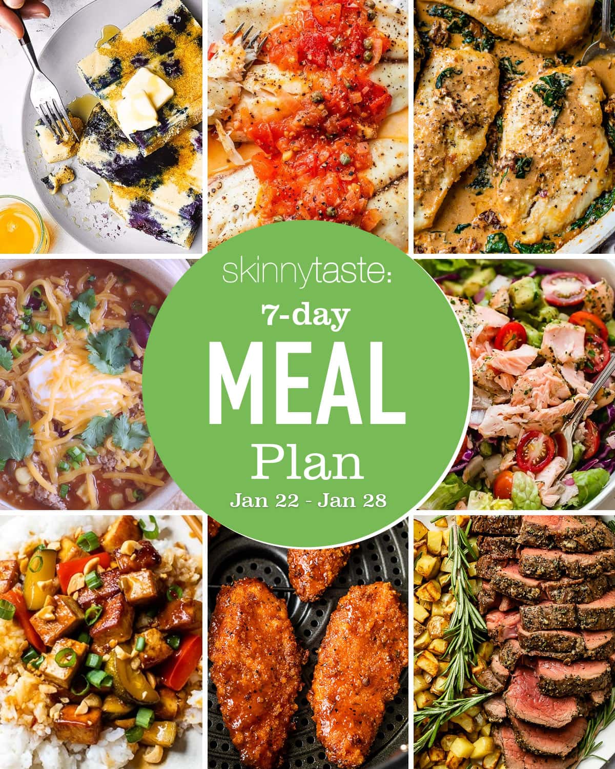 Free 7 Day Healthy Meal Plan (Jan 22-28)