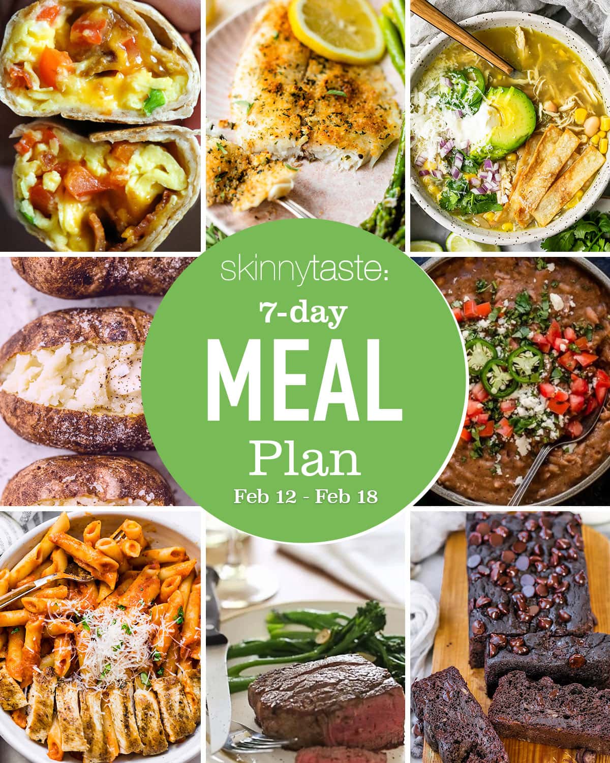 Free 7 Day Healthy Meal Plan (Feb 12-18)