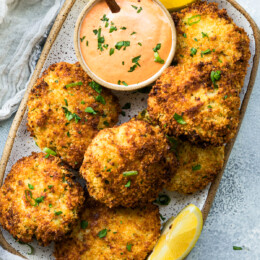 Fish Cakes with Roasted Pepper Sauce