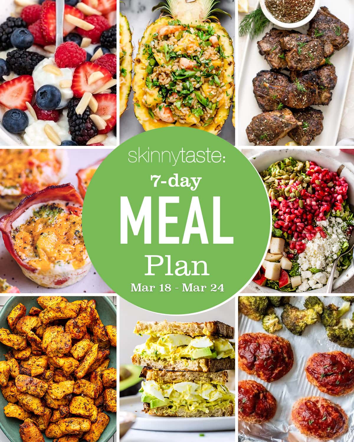Free 7 Day Healthy Meal Plan (March 18-24)