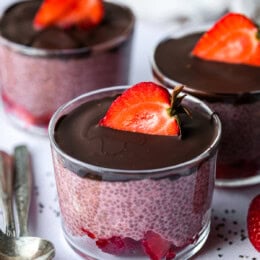 Chocolate Covered Strawberry Chia Seed Pudding