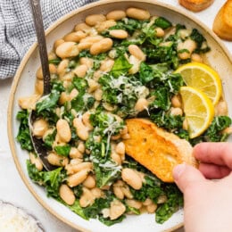Beans and Greens (Cannellini Beans with Kale + Spinach)