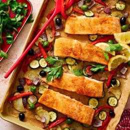 Sheet Pan Mediterranean Salmon