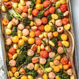 Sheet Pan Gnocchi and Sausage with Tomatoes and Broccolini